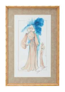Lot 523 - DYNASTY: LINDA EVANS "KRYSTLE CARRINGTON" NOLAN MILLER SIGNED COSTUME SKETCH