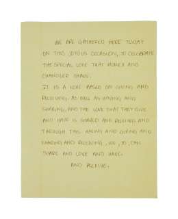 Friends | Joey Wedding Speech Studio Made Reproduction (A) | Julien’s