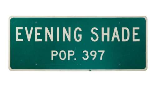 Lot 462 - Burt Reynolds | "Evening Shade" Town Population Road Sign Prop