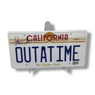 Back to the Future - "OUTATIME" License Plate | Signed by Lea Thompson w/ COA | misc / divers