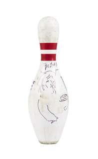 The Big Lebowski | Jeff Bridges "Jeffrey ’The Dude’ Lebowski" Signed and Illustrated Bowling Pin (G) | Julien’s