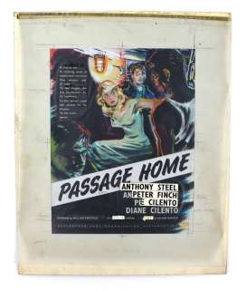 Passage Home (1955) - Original hand painted poster artwork, starring Anthony Steel, on board, 34 x… | Ewbank’s