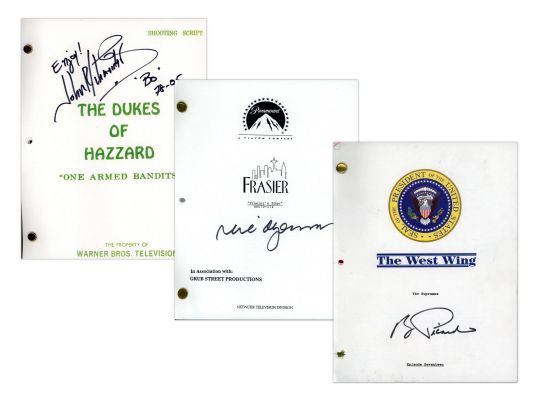 Lot 244 - (3) Signed TV Scripts, West Wing, Frasier, Dukes | Weiss Auctions