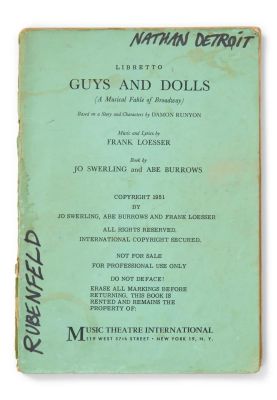 Paul Reubens | Lot 28 - 1968 "Guys and Dolls" Annotated Script from High School Production | Julien’s