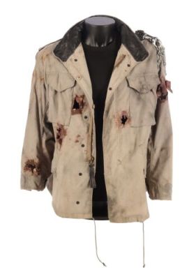 The Terminator (1984) | Lot 392 : The Terminator’s (Arnold Schwarzenegger) Screen- and Photo-Matched Distressed Punk Jacket | Propstore