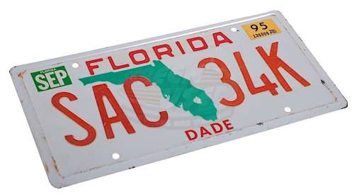 Lot 412 - Bad Boys - White Van‘s Florida License Plate