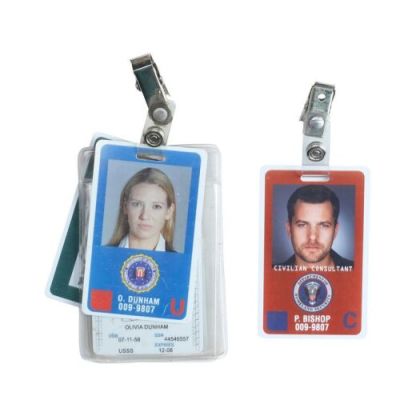 FRINGE (T.V. SERIES, 2008-2013) - Lot #765 : Peter Bishop (Joshua Jackson) and Olivia Dunham‘s (Anna Torv) Fringe Division IDs with Dunham‘s State Department ID