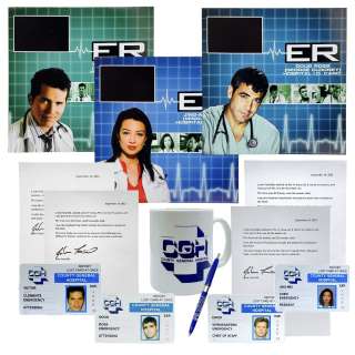 ER (1994-2009) Production Used Coffee Mug, Screen Used Pen, Jing- Mei Chen ID , David Morgenstern ID , Victor Clemente ID , Doug Ross ID , Jing-Mei Chen Board, Victor Clemente Board & Doug Ross Board | VIP Fan Auctions