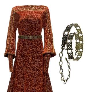 Vikings Valhalla Queen Aelfgifu (Pollyanna Mclntosh) Screen Worn Long Sleeve Dress, Belt & Necklace Sc 625-628, 723 Ep 306-307 | VIP Fan Auctions