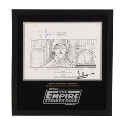Star Wars: the Empire Strikes Back | Brian Johnson and David Prowse-Autographed Original Production Storyboard - AT-AT Pilot | Propstore (Buy Now)