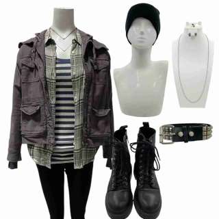 Y2K Ash (Lachlan Watson) Screen Worn Jacket, Button-Up Shirt, Shirt, Pants, Belt, Hat, Necklace, Ring, Earrings & Boots Ch 3 Sc 96-99 | VIP Fan Auctions