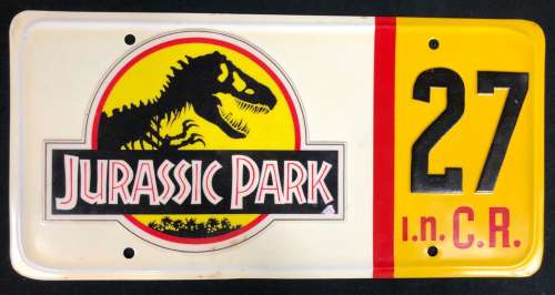 Jurassic Park (1993) - Jeep Wrangler License Plate | Hanlin Auction Service