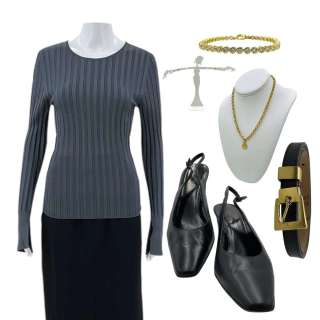 Materialists Sophie (Zoe Winters) Screen Worn Shirts, Skirt, Belt, Bracelet, Necklace, Earrings & Heels Ch 1 Sc 6 | VIP Fan Auctions