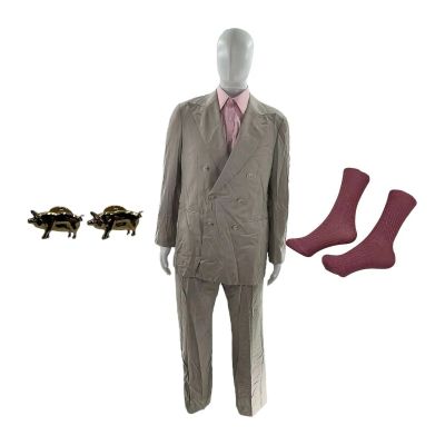 All the Devils Are Here Harold (Rory Kinnear) Screen Worn Suit Jacket, Suit Trousers, Dress Shirt, Socks & Pig Shaped Cufflinks Ch 1 Sc 4-7 | VIP Fan Auctions