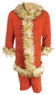 Lot 564 - Jim Carrey "Grinch" Santa-Claus outfit plus background character from How the Grinch Stole Christmas