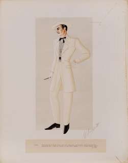 Lot 555 - WALTER PLUNKETT COSTUME SKETCH OF CLARK GABLE AS “RHETT BUTLER” IN GONE WITH THE WIND