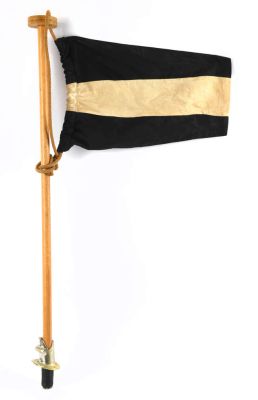 Lot 5004 - Indiana Jones and the Last Crusade (1989) Original Production Prop black and white flag and wooden… | Ewbank’s