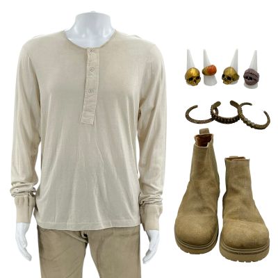 The Wrecking Crew Jonny Hale Screen Worn Henley, Pants, (3) Bracelets, (4) Rings & Boots Ch 7 Sc Multiple | VIP Fan Auctions
