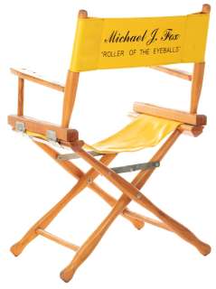 Lot 466 - Michael J. Fox on-set chair with Elisabeth Shue chair back from Back to the Future II & III.