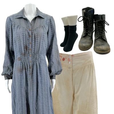 Lot #119: The Bluff Ercell Screen Worn Dress, Bloomers, Socks & Boots Ch 4 Sc Multiple Level 1