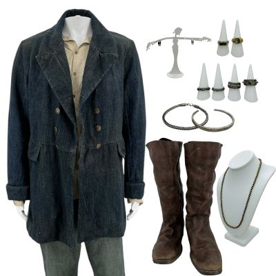 The Bluff TH Bodden Screen Worn Photo Double Shirt, Pants, (2) Bracelet, Earrings, Necklace, (2) Rings, (4) Rings, Jacket & Boots Ch 1 Sc Multiple | VIP Fan Auctions