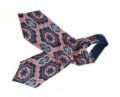 Mad Men - Lot 9208 - Harry‘s Navy Blue and Coral Silk Ascot