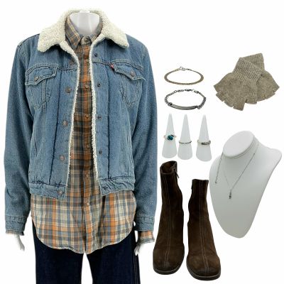 Lot 267: Poker Face Season 2 Alex (Patti Harrison) Screen Worn Jacket, Shirt, Jeans, Gloves, (2) Bracelet, Necklace, (3) Ring & Boots Ch 3 Sc 2-12a Ep 212 | VIP Fan Auctions