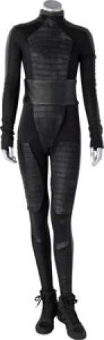 Westworld (HBO®Original 2016-2022) Thandiwe Newton "Maeve Millay" Clean and Bloody Black and Burgundy Battle Cat Suits from Season 3. (Total: 2 Items)