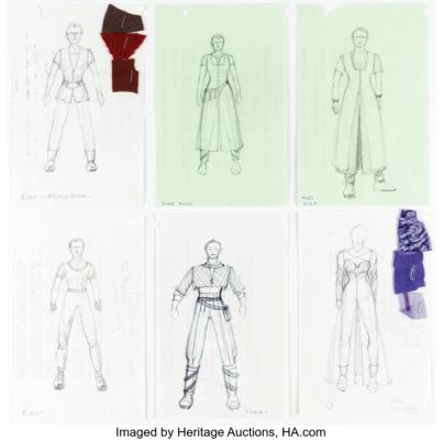 Star Trek: Deep Space Nine (Paramount TV, 1993-1999), Nana Visitor "Kira Nerys" Group of (6) Concept Costume Sketches. (Total: 6 Items) | Heritage