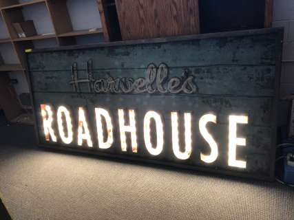 Large Harvelle’s roadhouse lighted sign approx. 9ft x 4ft (neon tube for Harvelle’s is broken) from | Direct Liquidation