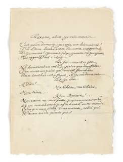 " Lettre À Roxane " Lue Par Gérard Depardieu Dans La Scène Finale Du Film " Cyrano de Bergerac ", Dédicacée Par Jean-Paul Rappeneau | Dédicacée au dos par Jean-Paul RAPPENEAU | Artcurial