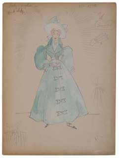 Adrian Greenberg Costume Sketch for ’’The Gorgeous Hussy’’ -- Adrian Would Famously Design the Ruby Slippers for ’’The Wizard of Oz’’ | Nate Sanders