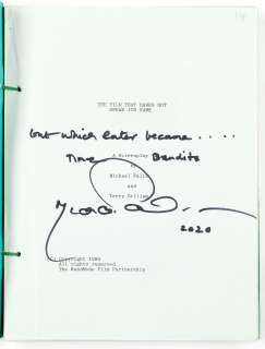 Time Bandits: A screenplay script signed by Michael Palin, Handmade Films, 1981, | Bonhams