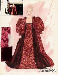 Cybill Shepherd "Maddie Hayes as Kate" Costume Sketch for the "Atomic Shakespeare" Episode of Moonlighting (ABC TV, 1985-1989).