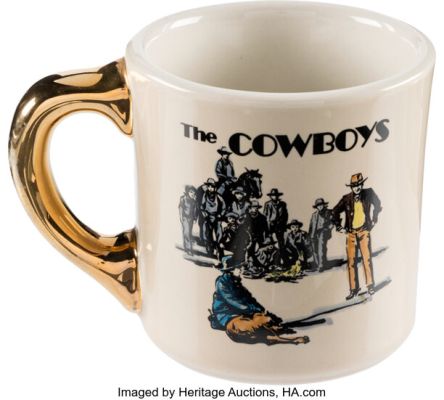 The Cowboys (Warner Bros., 1972), John Wayne Gifted Crew Mug Addressed to Wrangler Gene O’Brien. | Heritage