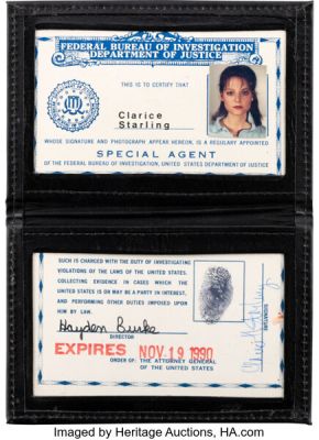 The Silence of the Lambs (Orion, 1991), Jodie Foster "Clarice Starling" Hero F.B.I. Credentials from the Collection of Property Master Ann Miller.
