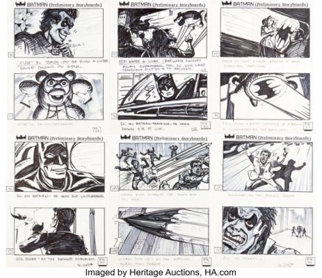 Batman Joker Storyboard Original Art by David Russell Group of 6 (Warner Brothers, 1989). (Total: 6 Items) | Heritage