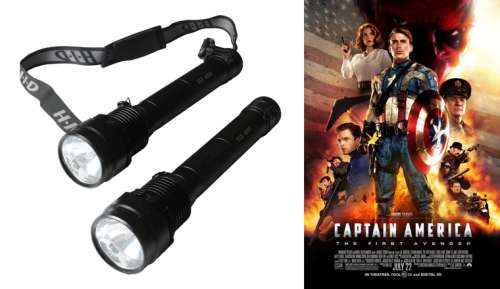 Captain America: The First Avenger Production Used Pair of HID Flashlights Used in the Opening Artic Sequence Where They Discover Frozen Cap - 2011 | SWAU