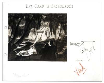 Vintage Print of Original Storyboard Art From ’’Citizen Kane’’ -- The Famous Everglades Picnic Scene | Nate Sanders