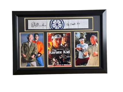 The Karate Kid - Ralph Macchio (Daniel LaRusso) - Autographed Tenugui Miyagi Headband - Framed display, with COA | Catawiki