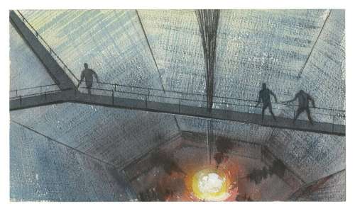 Peter Ellenshaw The Black Hole Concept Painting. | Van Eaton Galleries