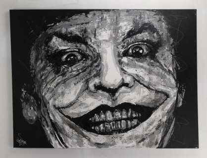 Joker - Batman (1989) - Jack Nicholson - Handpainted and signed - by artist Vincent Mink - portrait | Catawiki