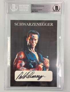 Commando - Arnold Schwarzenegger - signed 5x7 Cut Card - BGS BAS AUTO | Catawiki