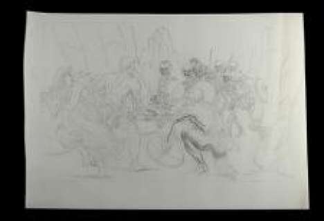 Jason And the Argonauts (1963) | Ray Harryhausen Hand-Drawn Concept of Jason (Todd Armstrong) and the Skeletons | Propstore