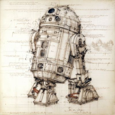 Artxlife - R2-D2 Leonardo Study Drawings [XXL] | Catawiki