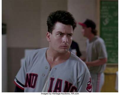 Charlie Sheen "Ricky Vaughn" signature baseball uniform from Major League....