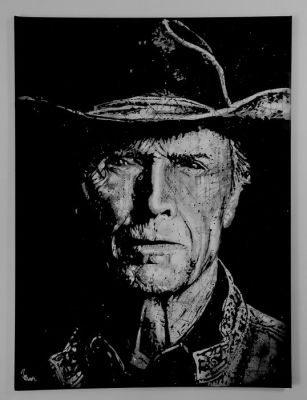 Clint Eastwood - Handpainted and signed - by Artist Vincent Mink - Portrait | Catawiki