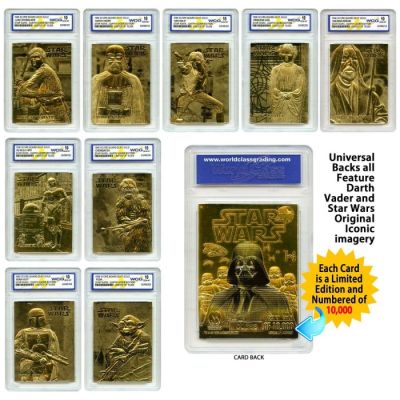 Star Wars - Lot of 9 - Original Gold Cards (23K) - Graded "10" Perfect/Mint | Catawiki