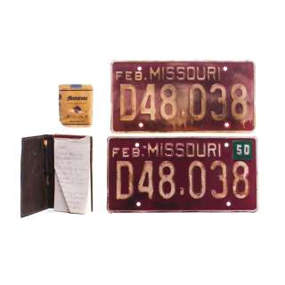 Fargo Odis Weff Jack Huston Screen Used License Plates Pack Of Cigarettes & Notebook W/ Pencil Ss 402 | VIP Fan Auctions