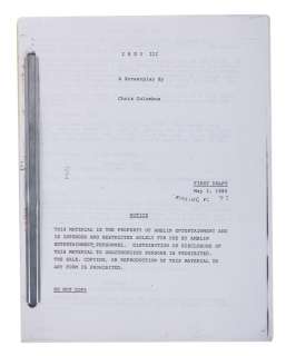 An Unproduced Indiana Jones Script By Chris Columbus. | Van Eaton Galleries
